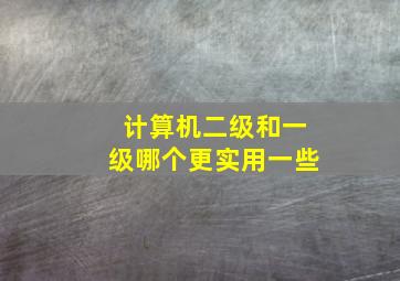 计算机二级和一级哪个更实用一些