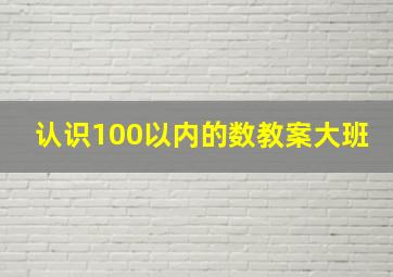 认识100以内的数教案大班