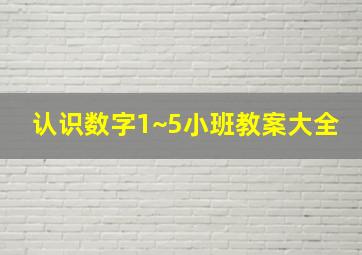 认识数字1~5小班教案大全