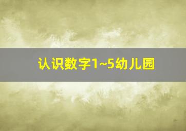 认识数字1~5幼儿园