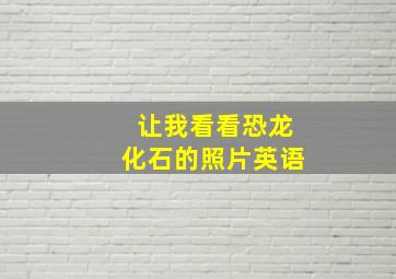 让我看看恐龙化石的照片英语