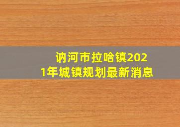 讷河市拉哈镇2021年城镇规划最新消息