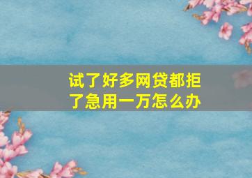 试了好多网贷都拒了急用一万怎么办