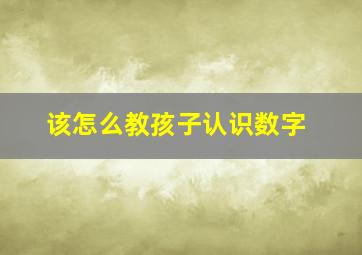 该怎么教孩子认识数字