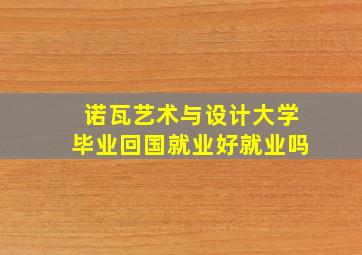 诺瓦艺术与设计大学毕业回国就业好就业吗