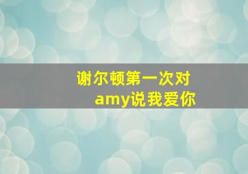 谢尔顿第一次对amy说我爱你