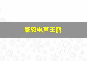 豪恩电声王丽