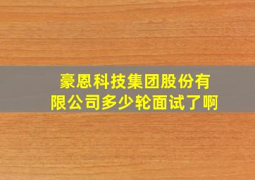 豪恩科技集团股份有限公司多少轮面试了啊