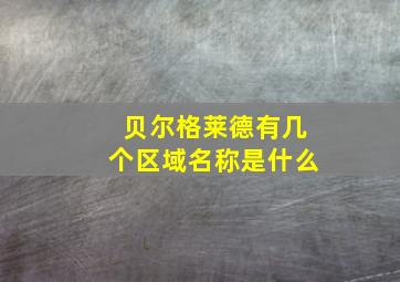 贝尔格莱德有几个区域名称是什么