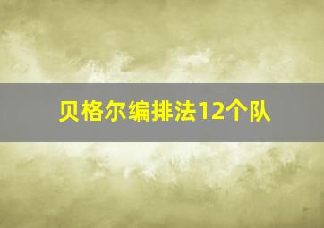 贝格尔编排法12个队