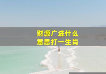 财源广进什么意思打一生肖