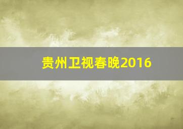 贵州卫视春晚2016