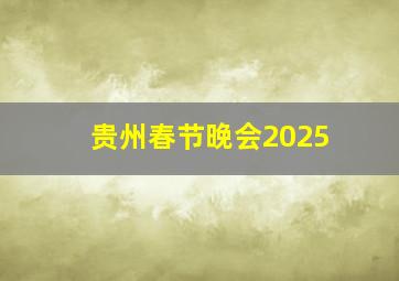 贵州春节晚会2025