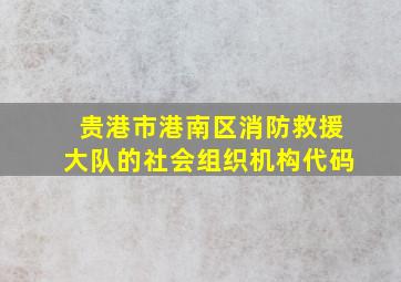 贵港市港南区消防救援大队的社会组织机构代码