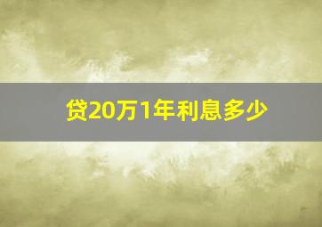 贷20万1年利息多少