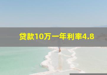 贷款10万一年利率4.8