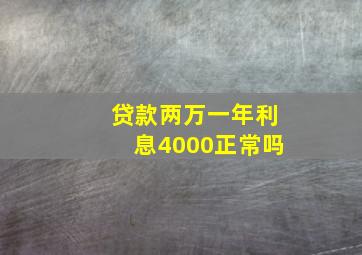 贷款两万一年利息4000正常吗