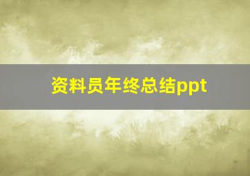 资料员年终总结ppt