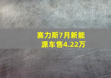 赛力斯7月新能源车售4.22万