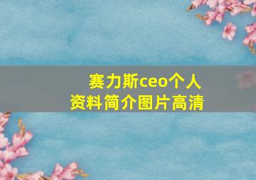 赛力斯ceo个人资料简介图片高清