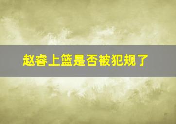 赵睿上篮是否被犯规了