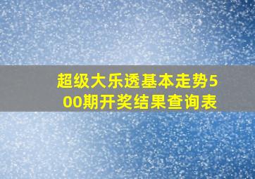 超级大乐透基本走势500期开奖结果查询表