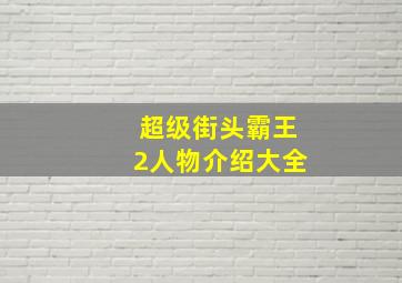 超级街头霸王2人物介绍大全