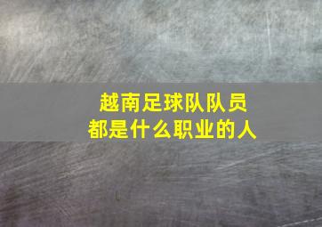 越南足球队队员都是什么职业的人