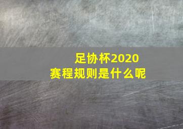 足协杯2020赛程规则是什么呢