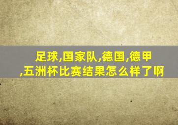 足球,国家队,德国,德甲,五洲杯比赛结果怎么样了啊