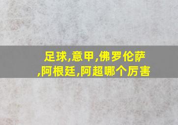 足球,意甲,佛罗伦萨,阿根廷,阿超哪个厉害