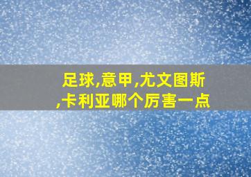 足球,意甲,尤文图斯,卡利亚哪个厉害一点