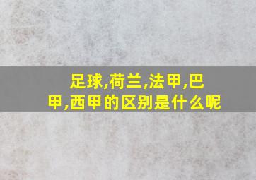 足球,荷兰,法甲,巴甲,西甲的区别是什么呢