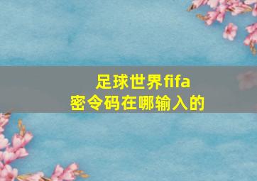 足球世界fifa密令码在哪输入的