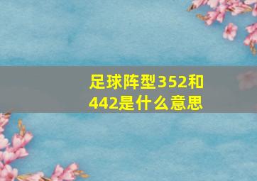 足球阵型352和442是什么意思