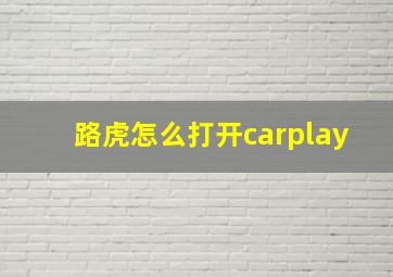 路虎怎么打开carplay