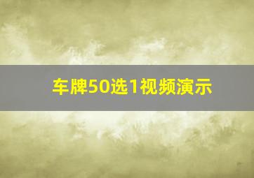 车牌50选1视频演示