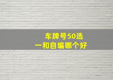 车牌号50选一和自编哪个好