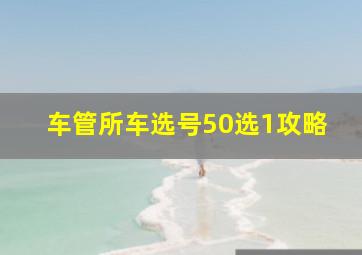 车管所车选号50选1攻略