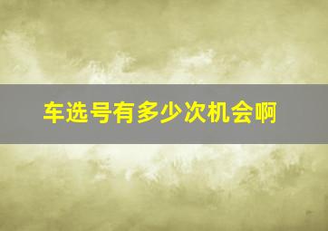 车选号有多少次机会啊