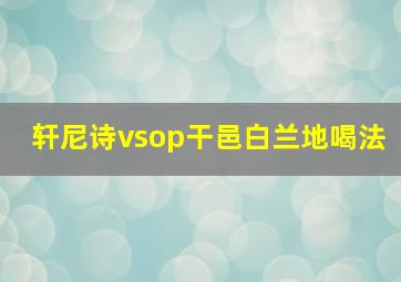 轩尼诗vsop干邑白兰地喝法