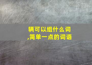 辆可以组什么词,简单一点的词语