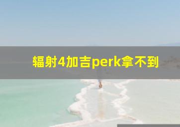 辐射4加吉perk拿不到