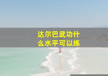 达尔巴武功什么水平可以练