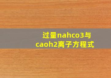 过量nahco3与caoh2离子方程式