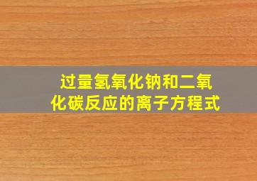 过量氢氧化钠和二氧化碳反应的离子方程式