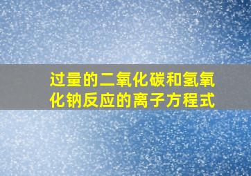 过量的二氧化碳和氢氧化钠反应的离子方程式