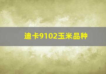 迪卡9102玉米品种