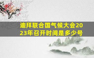 迪拜联合国气候大会2023年召开时间是多少号