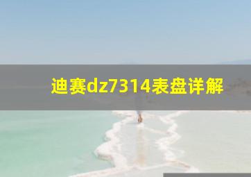 迪赛dz7314表盘详解